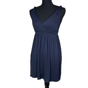 Banana Republic Navy Twisted Shoulder Mini Jersey Dress MI0180
